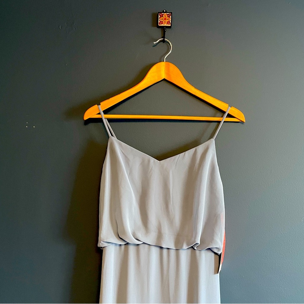 #Levkoff Dress, slate blue, full length, size 0 extra length